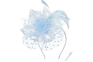BABEYOND Fascinator Hats for Women Tea Party Hat Kentucky Fascinators Headband Derby Hats Wedding Flower Feathers Hair Clip