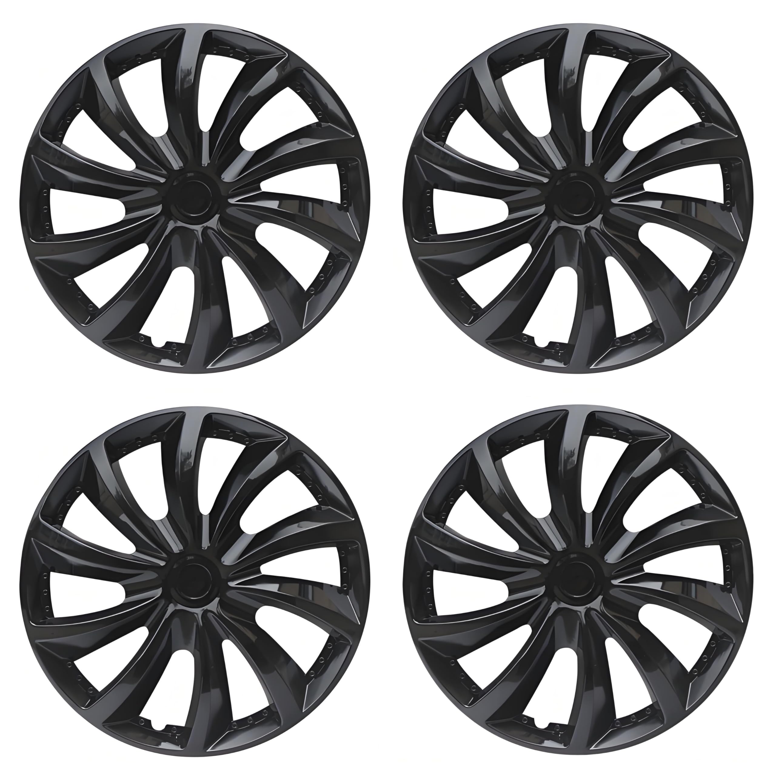 Set Of 4 Universal Wheel Covers Hubcaps - 13", 14", 15", 16" Sizes - Durable ABS Plastic, Snap