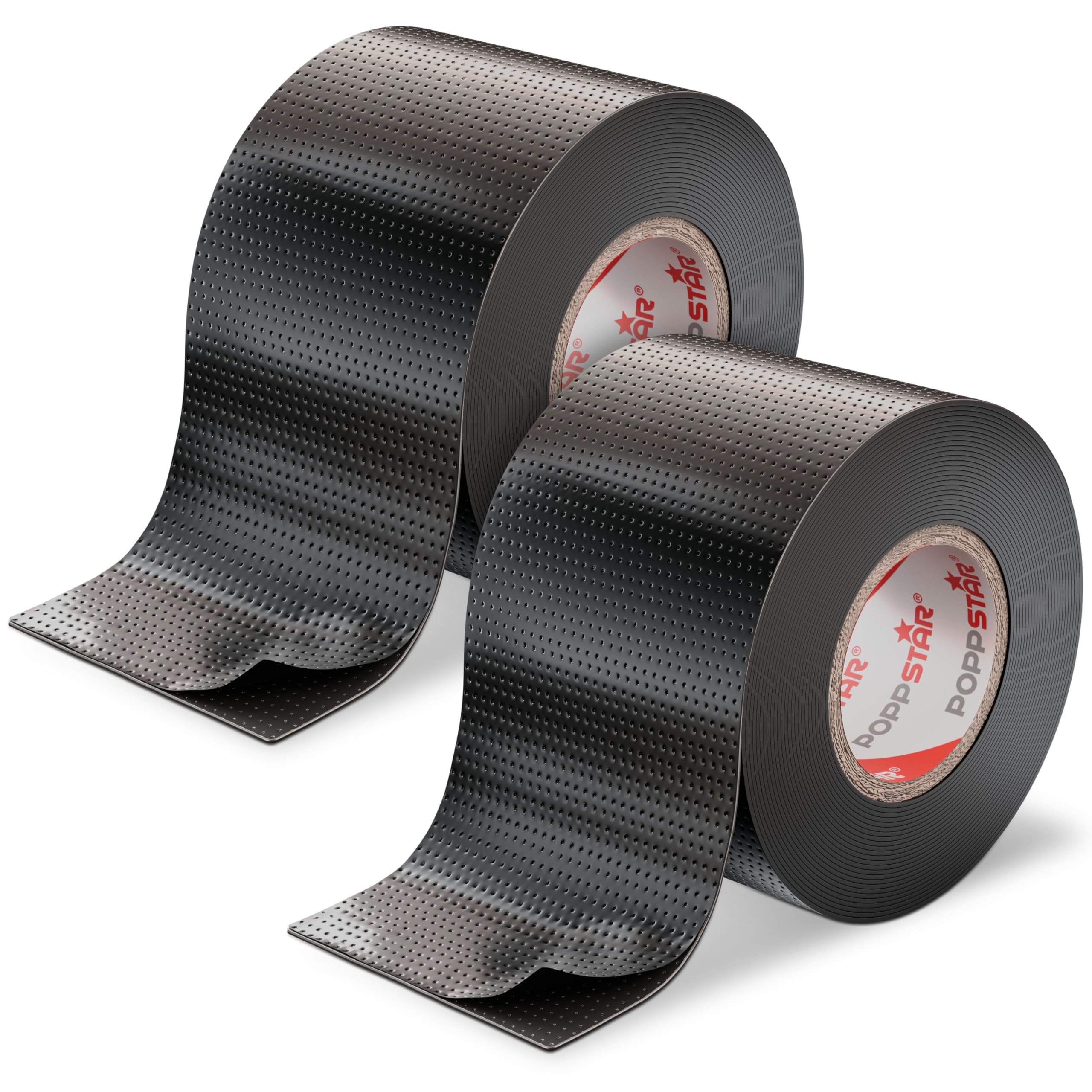 POPPSTAR Self-fusing Universal Insulating Tape, Sealing Tape, LxWxH 5m x 50mm x 0.76mm, Black, Set of 2 Rolls