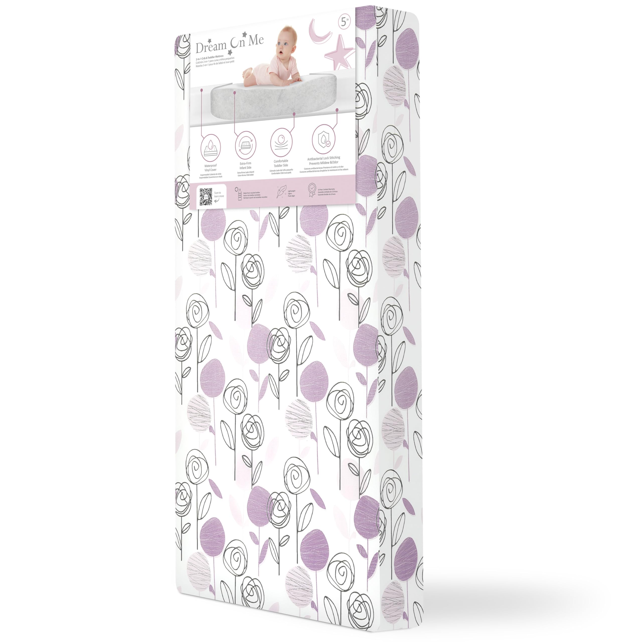 Photo 1 of  Me Floral Dreams Firm Fiber Baby Cink, Grrproof Sleep Surface & Machine Washable Cover