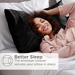 Bedsure King Size Satin Pillowcase Set of 2 - Black