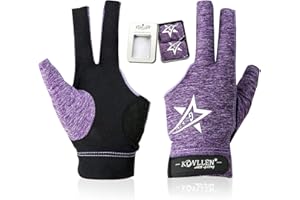 KONLLEN Billiards Gloves for Left Hand/Right Hand L/XL Pool Gloves Professional Non-Slip Adjustable Breathable Snooker Gloves Popular Sizes for Men & Women