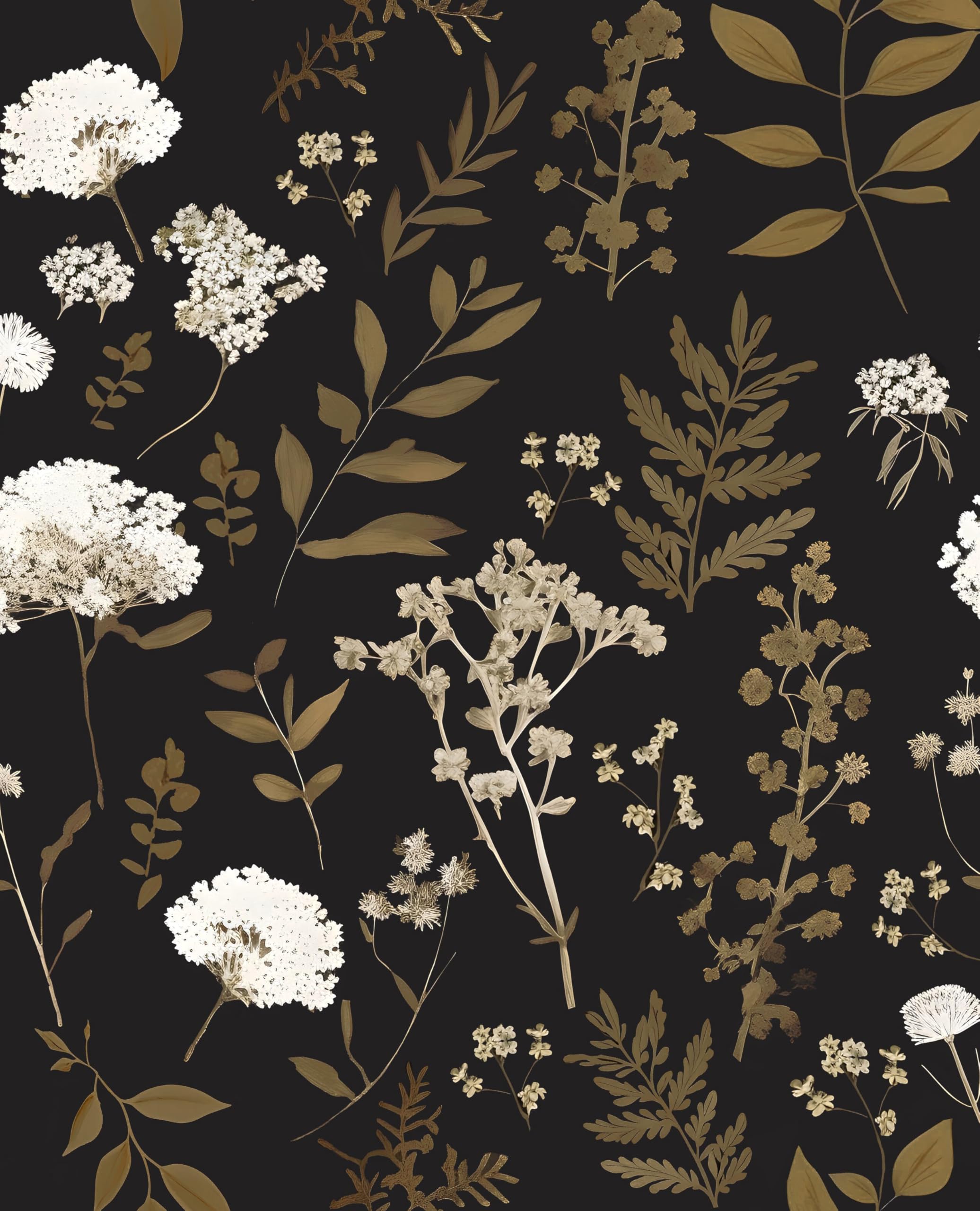 Laatse Dark Floral Wallpaper Peel and Stick Boho