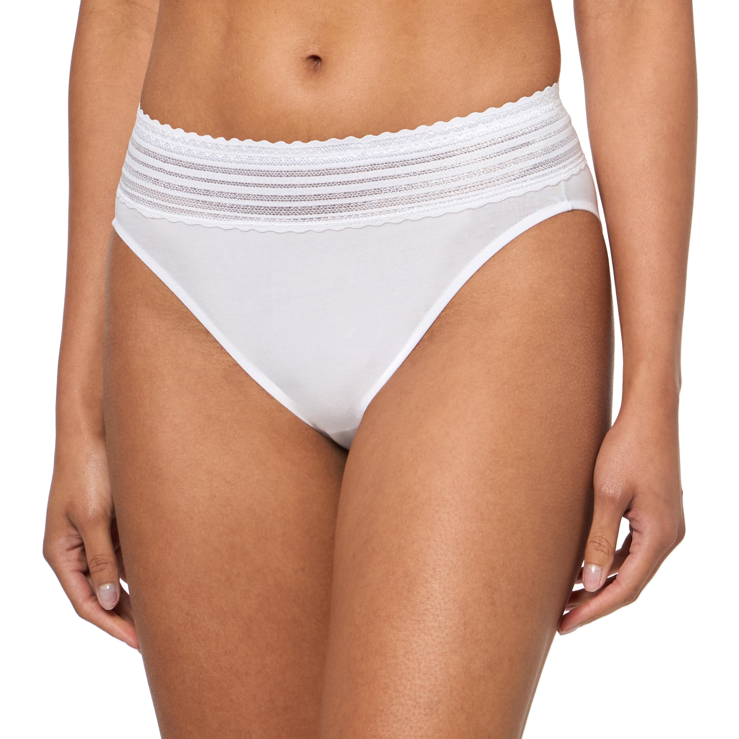 Photo 1 of Warner's® No Pinching No Problems® Dig-Free Comfort Waist with Lace Cotton Hi-Cut RT2091P White M/6 