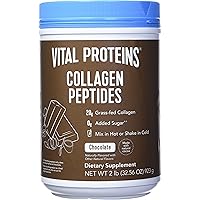 Vital Protein Collagen Peptides, Pasture Raised, Grass Fed, Paleo Friendly, Gluten / Zero Sugar Dairy Free, Chocolate, 32.56 