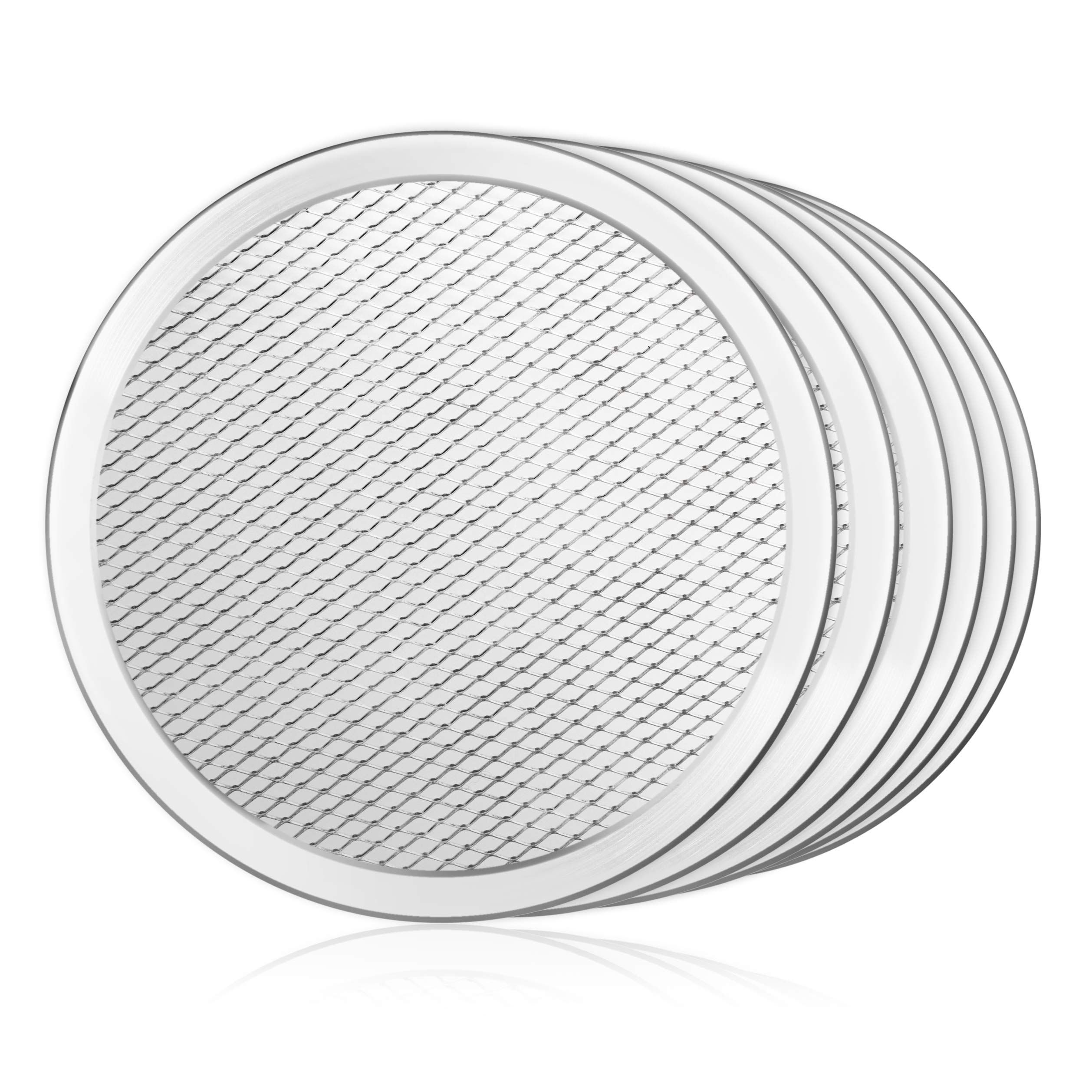 Photo 1 of New Star Foodservice Restaurant-Grade Seamless Aluminum Pizza Baking Screen, 8 Inch, Pack of 6
