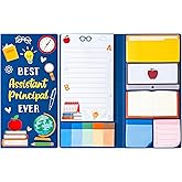 Xqumoi Best Assistant Principal Ever Sticky Notes Set - School Assistant Principal Self-Stick Note Pads Thank You Appreciation Gift Writing Memo Pad Page Marker Back to School Office Supplies