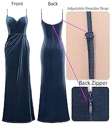 VFSHOW Womens 2025 Winter Velvet Formal Prom Maxi