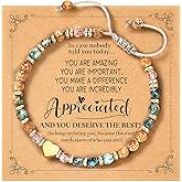 LUNADORN Inspirational Friendship Bracelets for Women – Unique Natural Stone Bracelet Get Well Soon Gifts for BFF, Bestie, Celebrations, Birthdays, Stocking Stuffers, Daughter, Mom, Sister and Friends