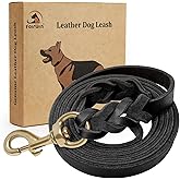 FAIRWIN Leather Dog Leash Braided Genuine Soft Leather Dog Training Brass Buckle 6FT Laisse Cuir Pour Chien Heavy Duty Leashe