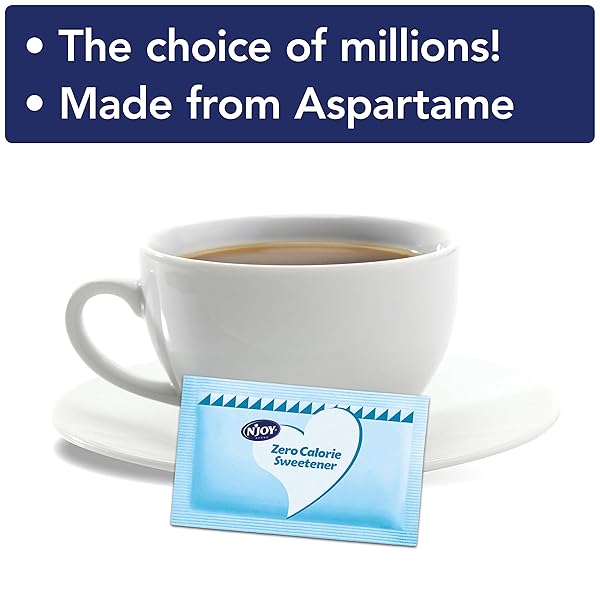 N’JOY ZERO CALORIE SWEETENER | BLUE ASPARTAME PACKETS | 2000 COUNT | KOSHER | GLUTEN FREE AND SODIUM FREE