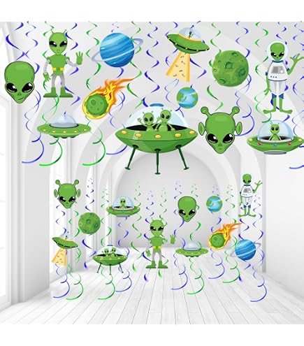 Alien-Motiv Tischdecke - 1x1,8 M, Oxford-Stoff, Für Weltraum-Party, Geburtstag & Deko