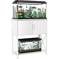 Herture 20-29 Gallon Aquarium Stand Metal Frame Fish Tank Stand with Cabinet Storage, for 20 Gallon Long Aquarium,30.7" L*16.