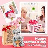 GIGALUMI Solar Garden Elephant Statue Mother Baby Figurine Lights Outdoor Decor view 7