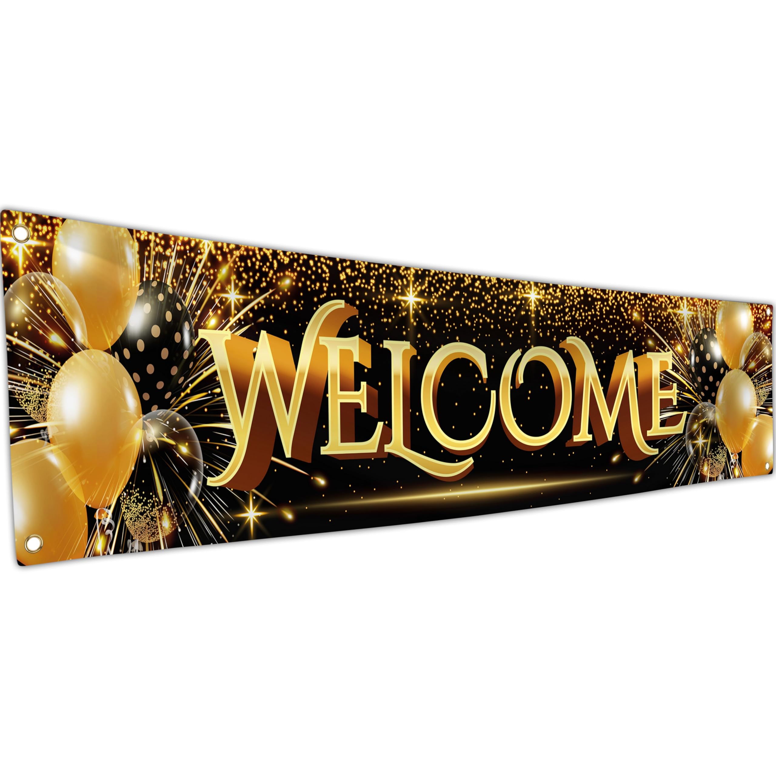 Welcome Banner - Black and Gold Welcome Home Decorations 180 x 40cm - Welcome Back Banner - We Missed You So Much