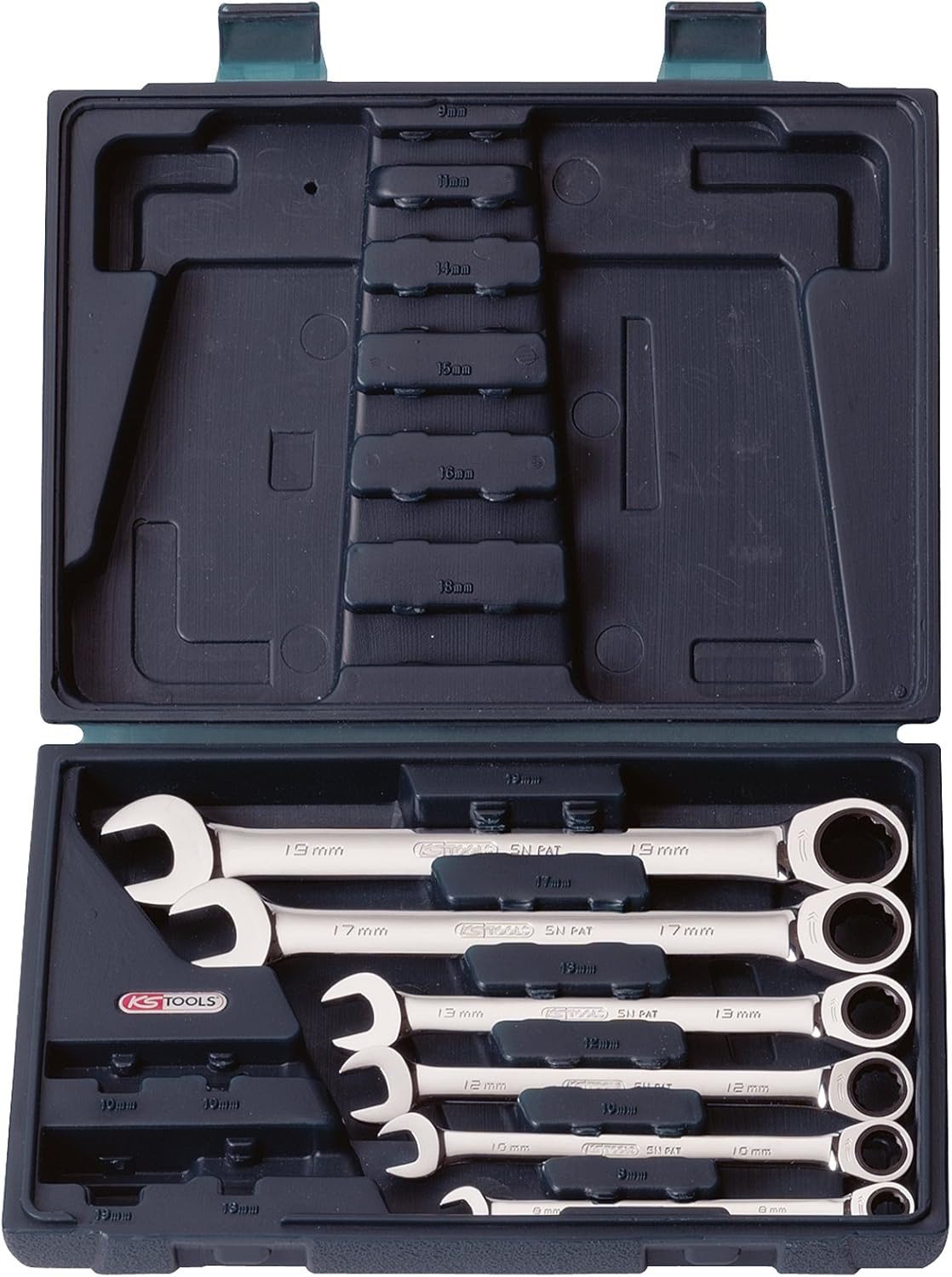 KS Tools 503.4652 GEARplus Combination Ratcheting Spanner Set, Stubby - View #7