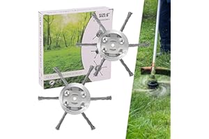 KDIRST 2025 New Steel Wire Grass Trimmer Head, String Trimmer Replacement Head, 6 Inches Universal Steel Wire Weed Trimmer Head for Electric Battery Powered Cordless String Trimmer (2pc 6 Blades)