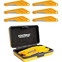 MusicNomad MN668 6 pc. Diamond Coated Electric Guitar Nut Slotting File Set - Yellow 6 pc set Electric - Light Strings