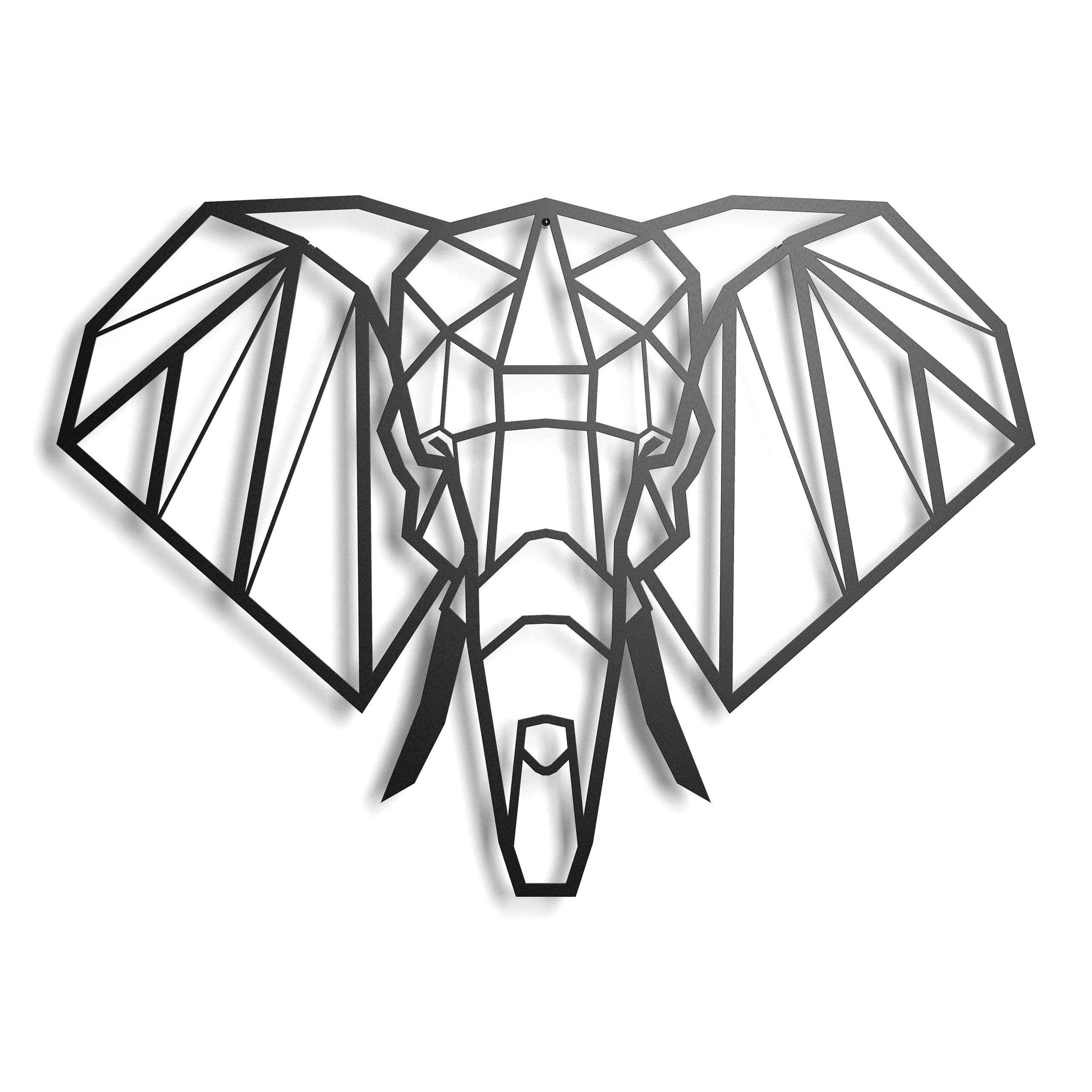 keluly Metal decoration. Floating wall sculpture, with shadows, made of steel. (43 x 31 cm., Elephant) — image 1