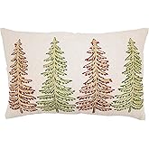 SARO LIFESTYLE Christmas Trees Throw Pillow Cover
