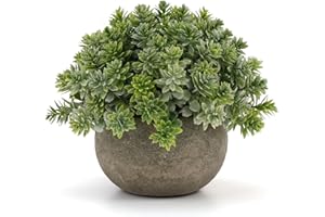 Gresorth 4.72 Inch Small Artificial Potted Plant Decoration in Pulp Pots Fake Greenery Topiaries Model Realistic Vivid Bonsai Display for Home Table Photography Prop - 1 PCS