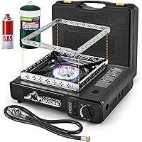 thumbnail image 2 of Mozodawn Dual Fuel Camp Stove - 10500 BTU Portable Butane/Propane Stove With Carrying Case & Wind Guard 2 of 14