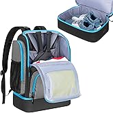 GOBUROS Pickleball Bags for Men Women, Pickleball Backpack for 4 Paddles with Shoe Compartment, Large Capacity Pickle Ball Equipment Bag, Grey