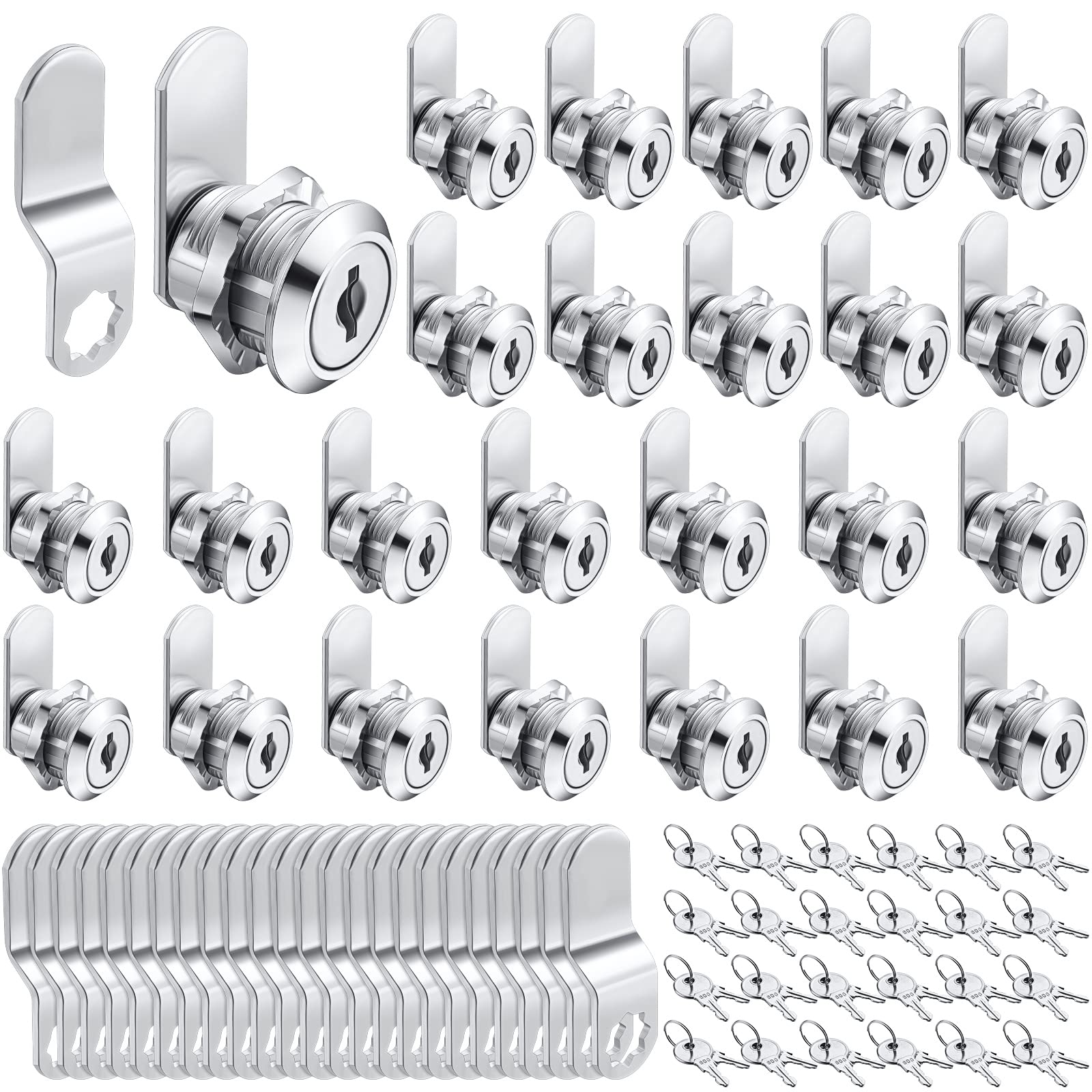 Photo 1 of Kenning 24 Sets Cabinet Locks with Keys for Secure Drawer Mailbox RV Storage Box Replacement Lock, Zinc Alloy(5/8'' Cylinder Length, 0.4'' Max Panel Thickness)