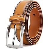 DOOPAI Mens Dress Belt - Genuine Leather Dress Belts For Men,Casual Suit Jeans Belt-Single Prong Buckle black belt