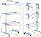 HOMIDEC 4-Tier Foldable Clothes Drying Rack Stainless Steel 172cm H view 6