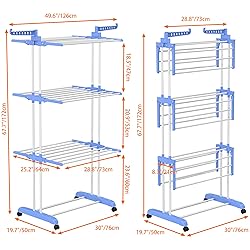 HOMIDEC Clothes Drying Rack, Large 4-Tier Foldable