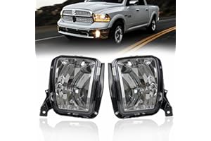 BOXLIGHT Fog Lights for Dodge Ram 1500 Pickup 2013 2014 2015 2016 2017 2018, Truck Front Bumper Driving Fog Lamps with Passenger and Driver Side (Halogen)