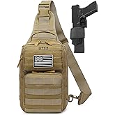 ATBP Tactical Sling Backpack With Holster Military Crossbody Bag for Men Single Shoulder Back Pack 10L