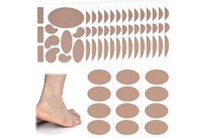 18 Sheets Moleskin Adhesive Pads, Multi-Shaped & Oval Moleskin Tapes, Anti-Wear Protective Strips Prevention Pads Mole Skin P