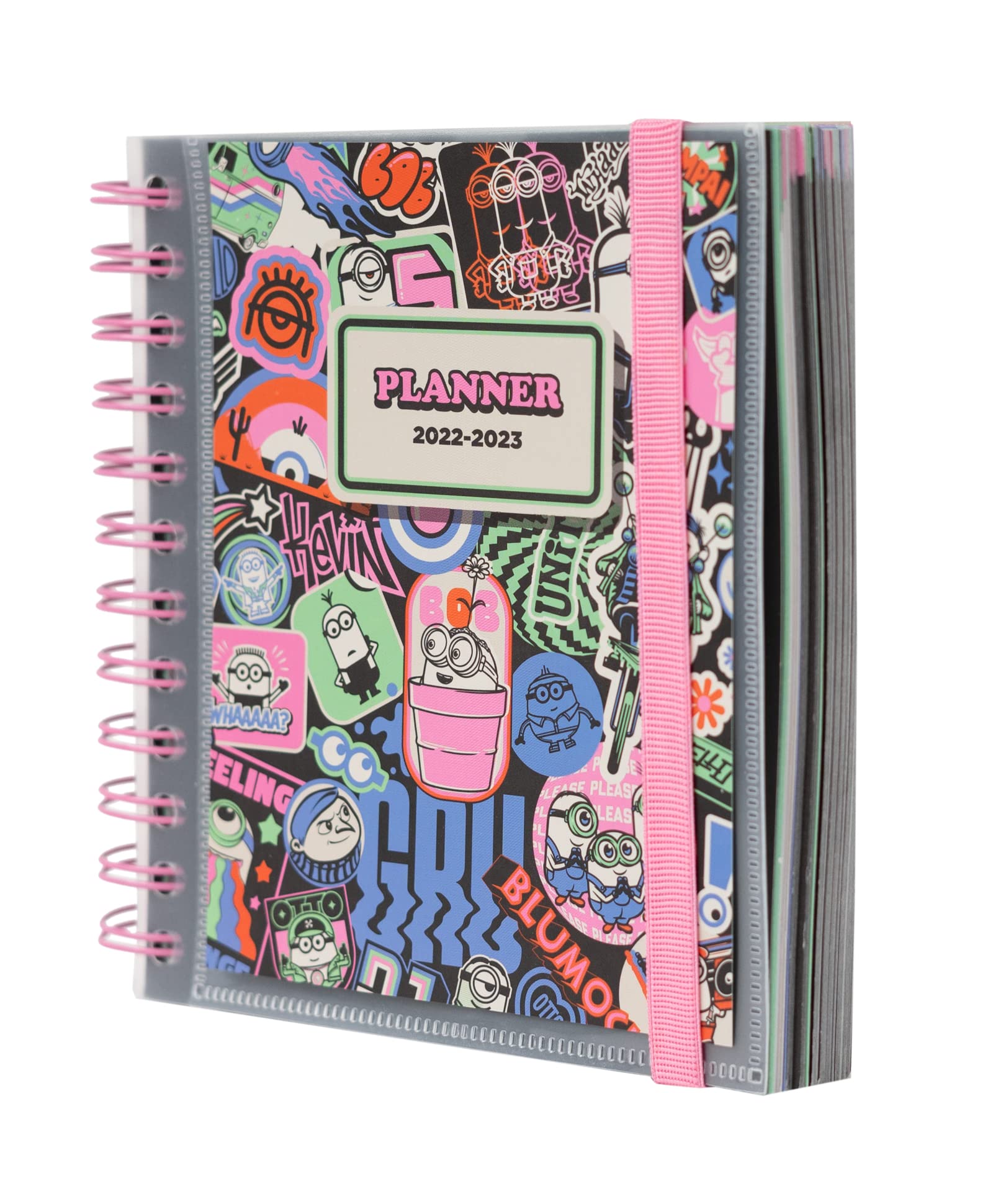 Grupo Erik AEEDPM2218 Minions Diary 2022-2023, Back To School, Academic Diary Day To Page, August 2022, June 2023, Mid Year Diary 2022-2023 With Stickers, Minions Gift, 11 Months
