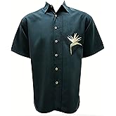 Bamboo Cay Men's All Star Bird of Paradise Casual Embroidered Hawaiian Button Down Shirt