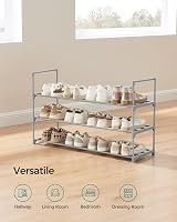 SONGMICS 3-Tier Shoe Rack Storage Organizer Grey 30 x 92 x 55 cm LSA303G01 view 8