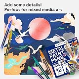 ARTISTRO Metallic Paint Pens Set of 12 Extra-Fine 0.7mm Assorted Colors view 7