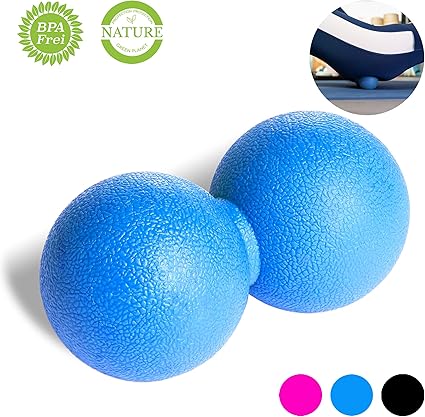 Velovita Duoball Yoga Retreat Blau 6 Cm Faszienball Peanut Ball Zur Behandlung Von Schmerzpunkten Massage Ball Fur Nacken Schulter Hande Arme Fuss Und Rucken Triggerball Amazon De Sport Freizeit
