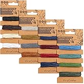 16 Colors Thread Cord for Jewelry Making, Multicolor Flax String Cord Wax Multicolor Twine Colorful Natural Bracelet Rope String for Handmade Bracelets Jewelry Macrame Craft Making, 1mm 80 yd in Total