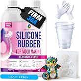 Craft Resin Fast-Curing Firm Silicone Mold Making Kit, Shore 30A &ndash; 34 oz | Translucent Platinum Cure Silicone, 1:1 Liquid Silicone Mix, For Large, Deep, Two-Part Resin &amp; Concrete Molds.