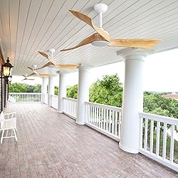 Sofucor 52 Inch Ceiling Fan no Light, Solid Wooden