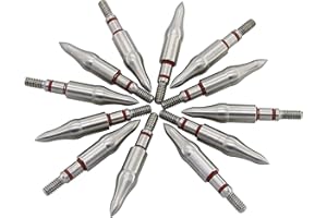 maifield Stainless Steel Archery Field Points, Easy Pull Various Outside Diameter,85/100/125/150/175/200/225/250/275/300 Grains,Screw in Archery Field Tips