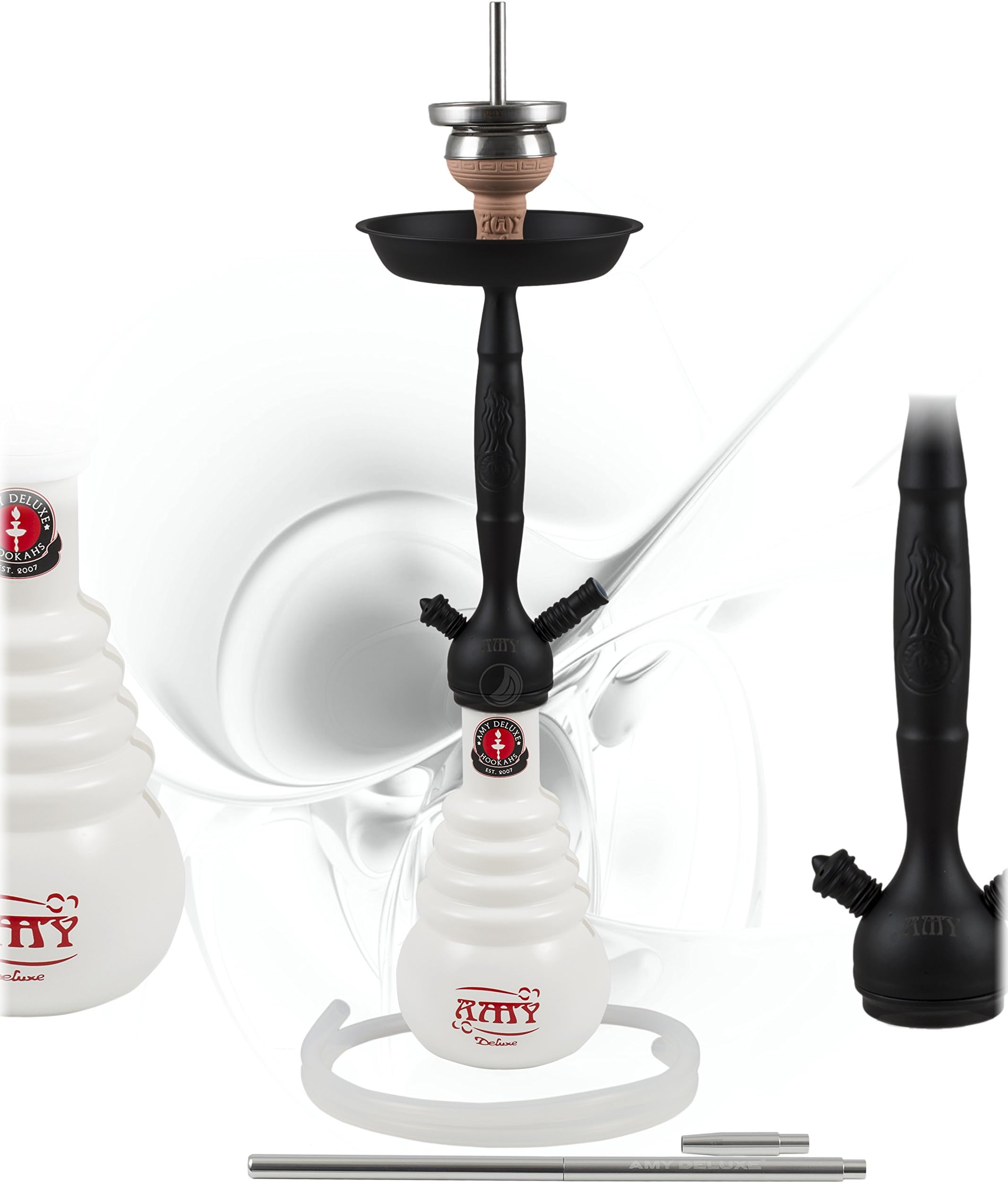 Amy Deluxe Cityscape 690 Shisha Modern Click System with Hot Screen (Black/White)