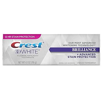 Amazon Com Crest 3d White Brilliance Advanced Whitening Technology Advanced Stain Protection Toothpaste Vibrant Peppermint 4 1 Oz Beauty