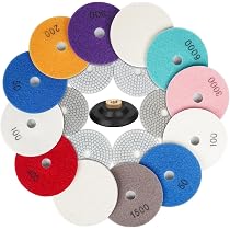 HO-ARYZ 4 Inch Diamond Polishing Pads 13PCS Wet/Dry Polish Pad Kit ...