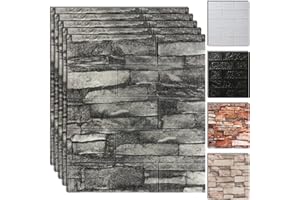SYYKDEF 10PCS 3D Wall Panels Peel and Stick Foam, Self-Adhesive Decorative 3D Brick Wallpaper Wall Covering, Faux Stone Wall Panel Foam Brick for Living Room, Kitchen, Bathroom