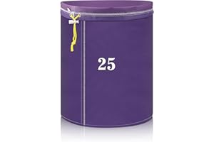 1Pcs 5 Gallon Filter Bags, Windspeed Oxford Cloth All-Mesh Filter Bags for 5 Gallon Bucket with Filter Screen and Storage Pouch (Purple(25 Micron))