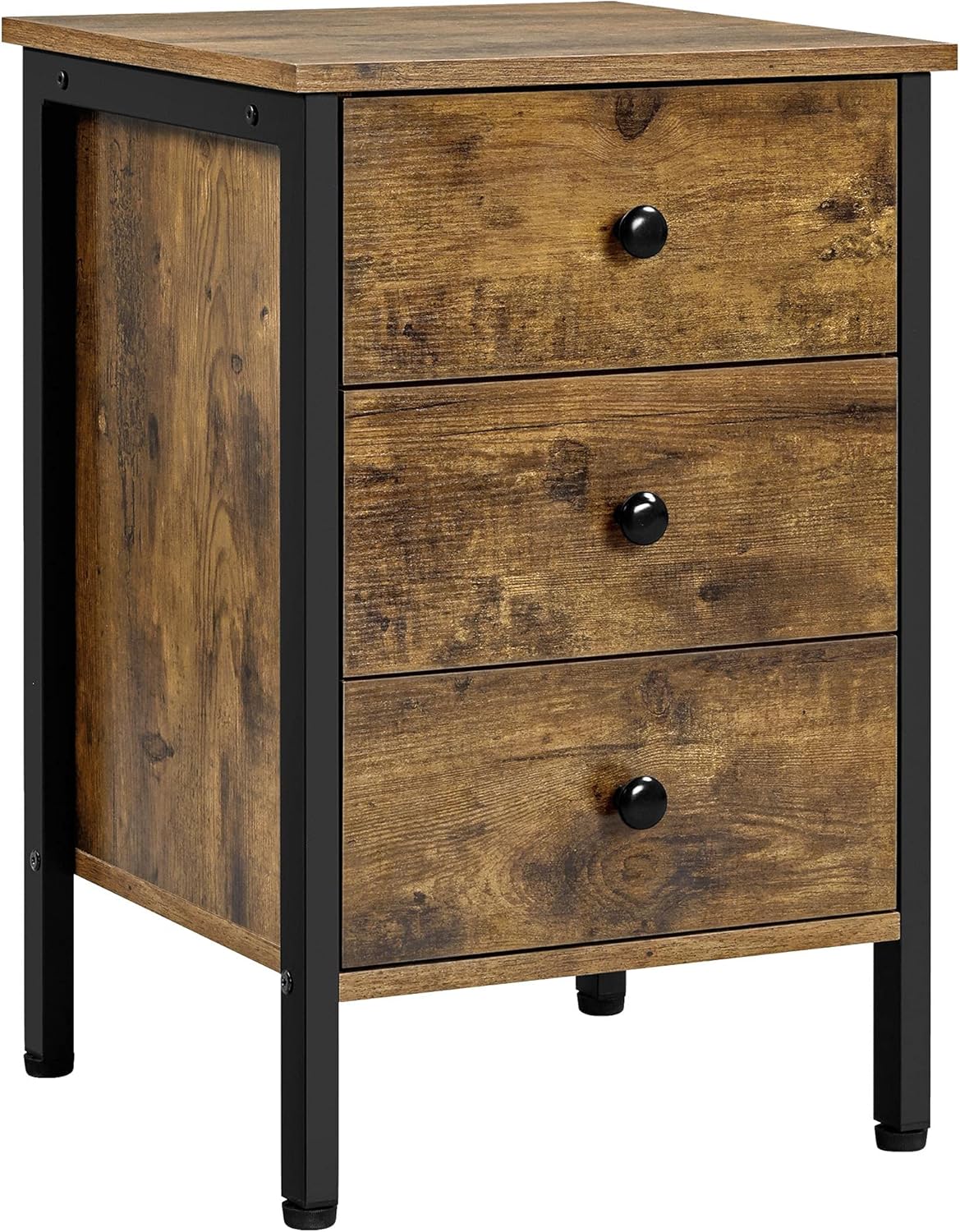 tall end table with shelves on Amazon Com Topeakmart End Table With 3 Drawer Storage Shelf Industrial Retro Tall Side Coffee Sofa Telephone Table For Living Room Hallway Entryway Closet Easy Assembly Rustic Brown Home Kitchen