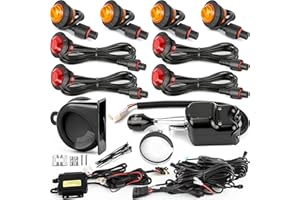 Drieaco SXS UTV Turn Signal Kit with Column Turn Signal Switch & Horn & Extension Wiring Harness, Plug and Play, Universal Blinker Street Legal Kit Fit for Polaris Ranger Can-Am Kawasaki Honda CFMOTO